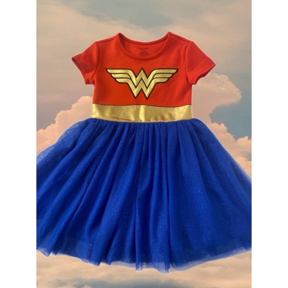Wonder Woman Tutu Dress Girls Small Red Blue Gold Superhero Costume Halloween